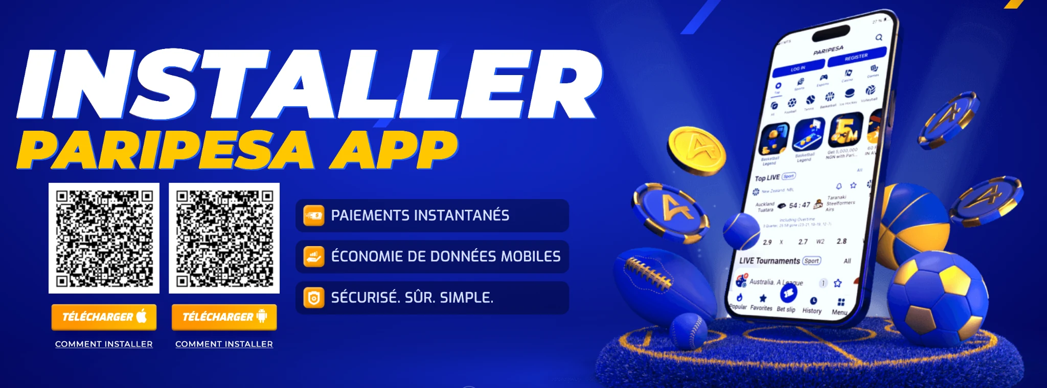 Téléchargement de l’application PariPesa en français pour Android et iOS