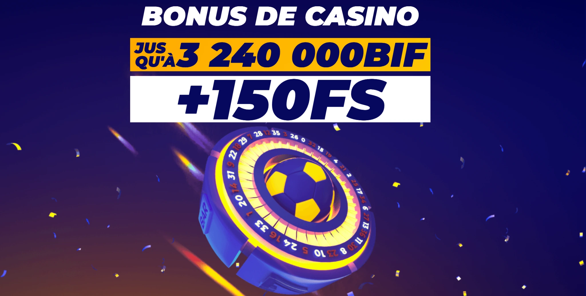 Bonus casino PariPesa Burundi jusqu’à 3 240 000 BIF et 150 tours gratuits