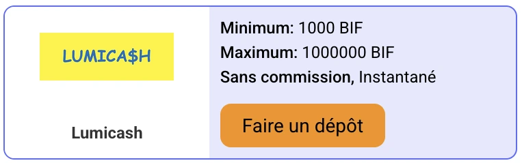 Dépôt PariPesa Burundi avec Lumicash