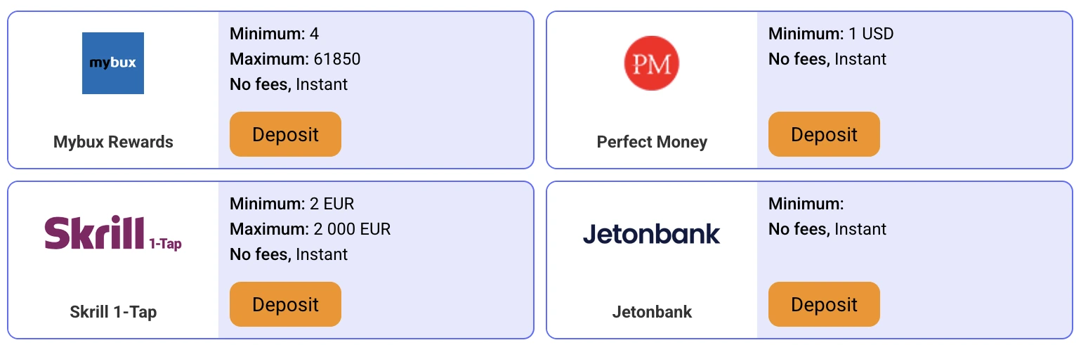 Other PariPesa Ghana cashier methods including Mybux Rewards, Perfect Money, Skrill 1-Tap and Jetonbank